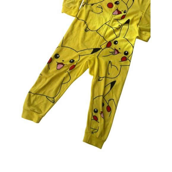 POKÉMON PIKACHU SLEEPWEAR HOODED ROMPER ZIP UP SIZE XS KIDS OFFICIAL KAWAII - Picture 3 of 11